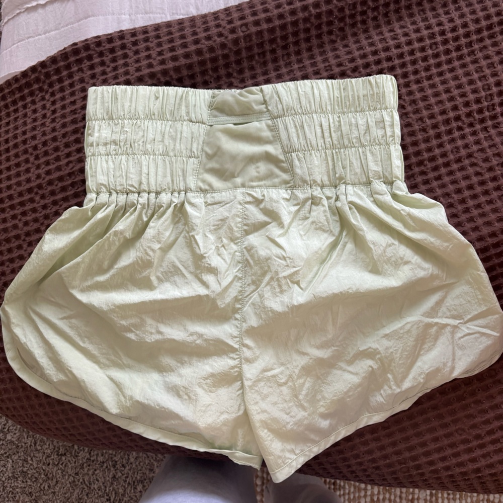 Free People Movement Light Green Elastic Waist Athletic Shorts